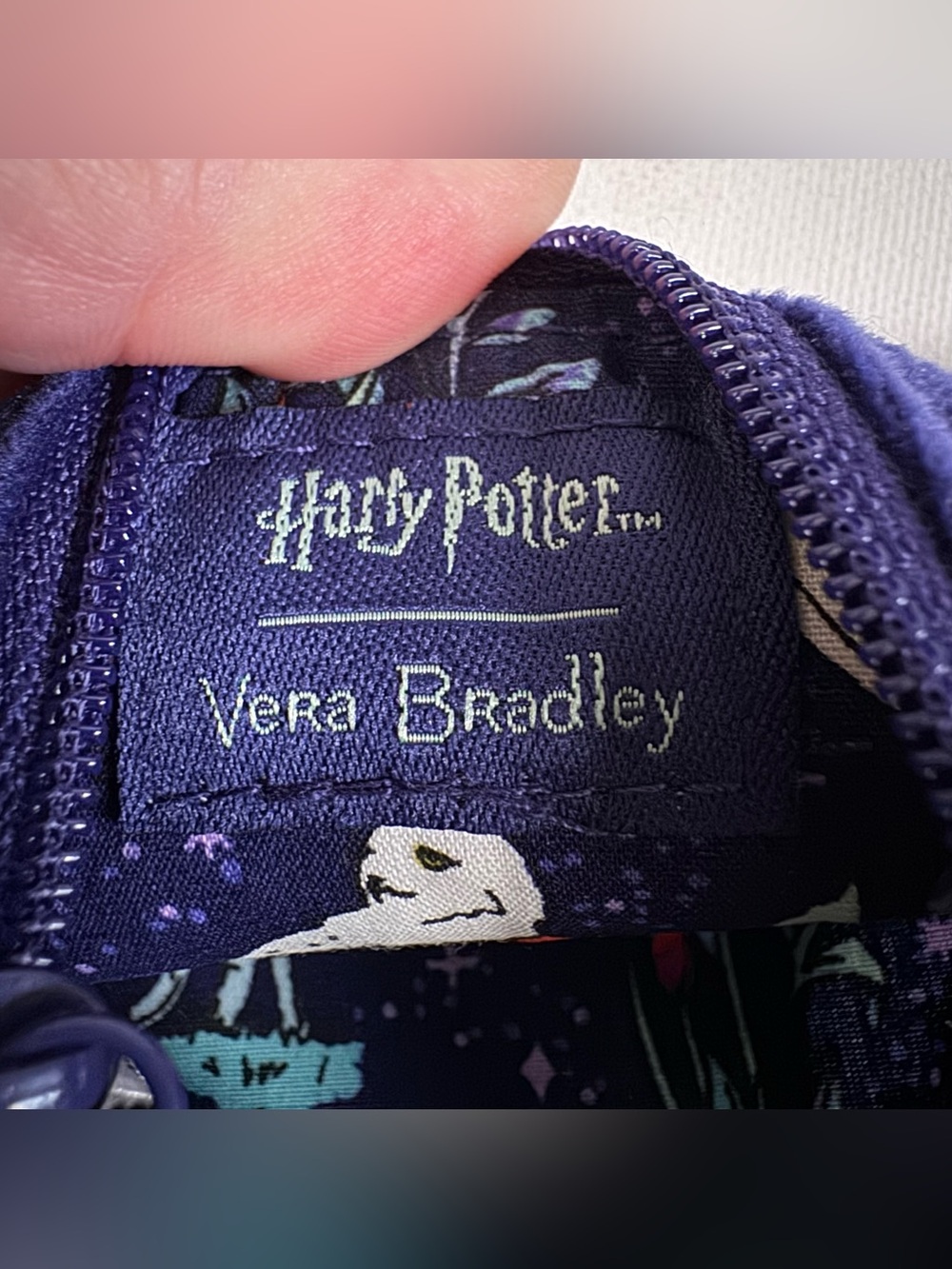 Vera Bradley Harry Potter Hedwig Owl Forbidden Forest Zip ID Case Purple Holder - Picture 8 of 12